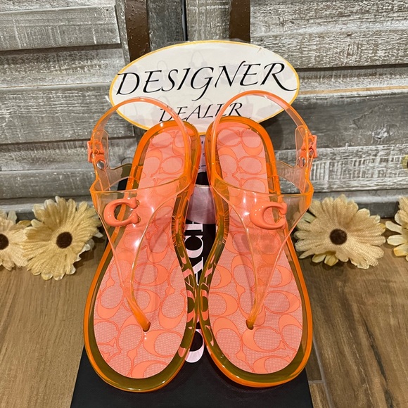 Authentic COACH Natalee Jelly Tangerine Sandal Size 6B NIB C3067 - Picture 2 of 12